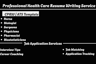 write a standard ats optimized healthcare resume that will land you an interview