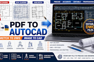 convert PDF, sketch or image to autocad dwg
