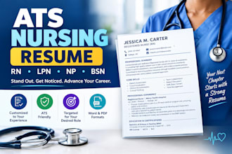 write an ats optimized nursing resume for rn lpn and np