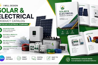 design product catalog editable design for solar panel and electrical companies