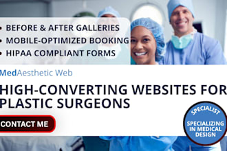 design a high converting cosmetic surgery or medical clinic website on wordpress