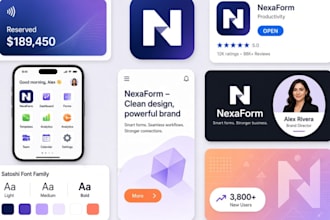 design minimalist logo, branding kit, brand identity and social media kit