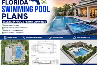 design backyard, garden, patio, terrace, pergola swimming pool plan in florida