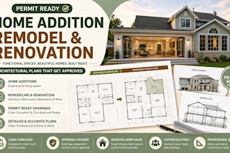 draw and plan home renovation addition blueprints for city permit