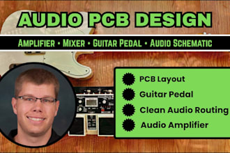 design professional audio pcb for amplifier, mixer and guitar effects