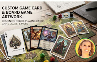 design custom playing cards, poker cards, game cards, and board game artwork