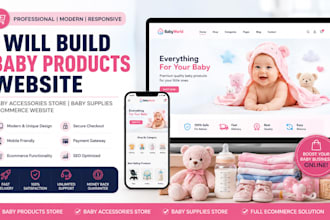 build a baby products website, baby accessories store, baby supplies ecommerce