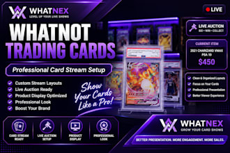 create a professional whatnot trading card live stream setup
