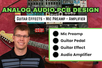 design analog audio pcb for guitar effects, mic preamp and amplifier
