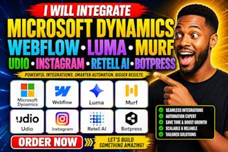 integrate microsoft dynamics webflow luma murf udio instagram retell ai botpress