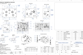 design hydraulic manifold block cad, cnc machining and step technical files