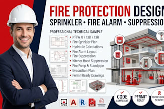 do fire sprinkler, fire alarm, fire protection, suppression and permit plans