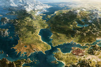 illustrate medieval fantasy and sci fi maps