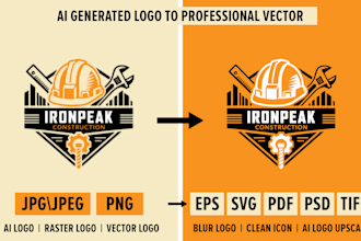 vectorize redesign fix ai generated logo to vector for business or brand