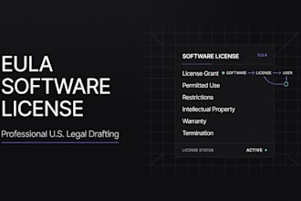draft a professional eula or software license agreement as a US attorney