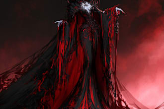 horror vampire lord queen character desing