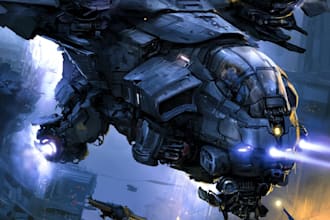 draw sci fi spaceship design