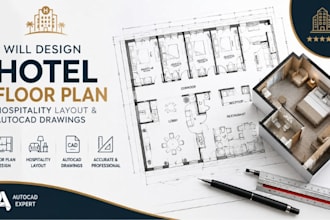 design boutique hotel layout, guest room plans cad drawings