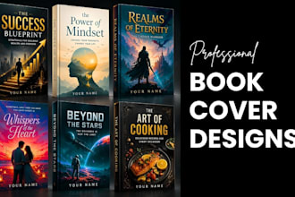 design eye catching KDP etsy ebook, paperback and mockups for indie authors