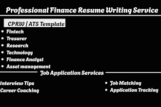 professionally write your finance resume for career advancement