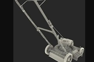 design 3d custom grass cutter product with tech pack