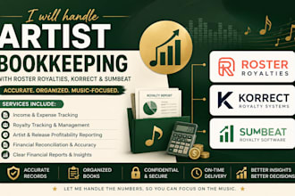 handle artist bookkeeping with roster royalties, korrect and sumbeat