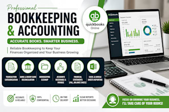 set up, clean up, and do bookkeeping, bank reconciliation in quickbooks online