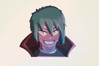 draw a character portrait in color