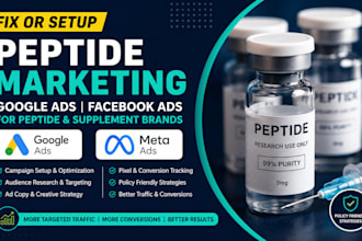 fix or setup peptide google ads peptide facebook ads peptide marketing supplemen