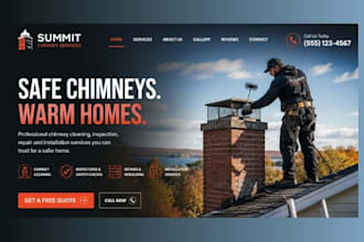 design wix chimney repair company website cleaning service mansory site
