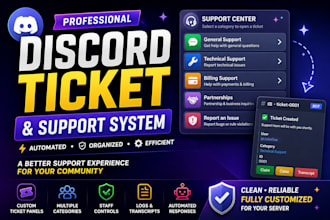 create a professional discord ticket and support system