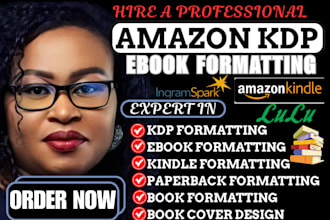 do kdp book formatting, kindle ebook formatting, layout design for amazon, lulu