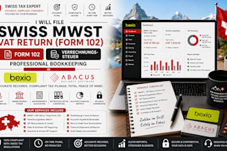 file swiss mwst vat return form 102 verrechnungsteuer bookeeping in bexio abacus