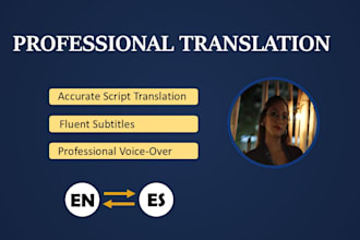 translate scripts, add subtitles and provide voice over