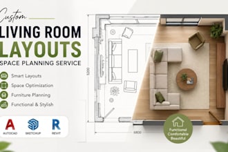 design custom living room layouts, residential space planning service
