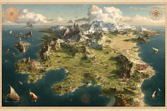 fantasy map illustration for map