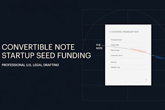 draft professional convertible note, npa, and seed funding agreements
