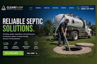 design wix septic service website waste management company website