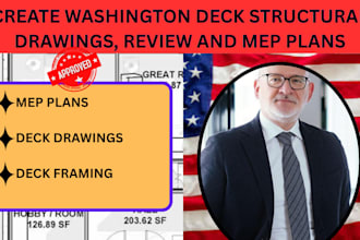create washington deck structural drawings, review and mep plans
