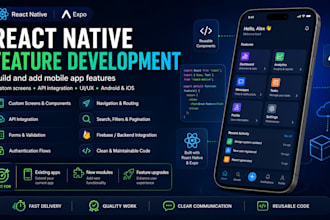 develop react native or expo mobile app features
