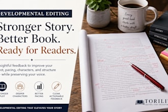 provide substantive developmental edit your book, novel book editor