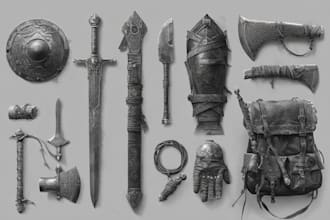 create weapon design and illustration