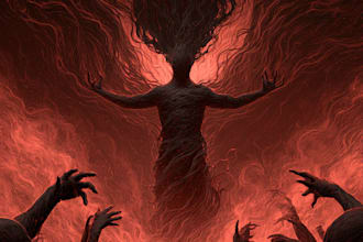 draw brutal horror darkart for metal band album cover