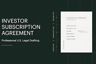 draft a professional US attorney subscription agreement for investors