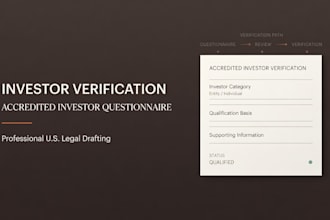 draft an investor questionnaire and accredited investor verification