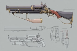 design creative concept art of weapons and items
