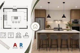 design functional kitchen layouts, residential planning and drafting
