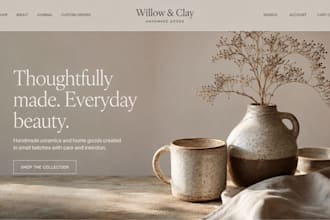 build squarespace handmade crafts home decor ecommerce website