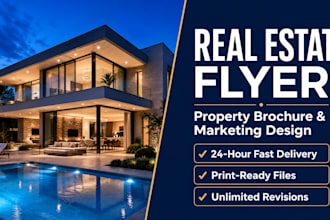 design professional real estate flyer or property brochure