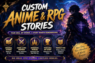 write a custom anime, rpg, fantasy, or light novel story